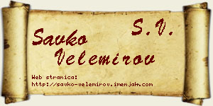 Savko Velemirov vizit kartica